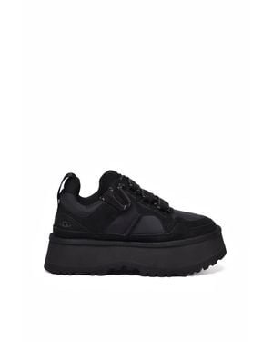 UGG Leather-Blend Platform Sneakers - Black