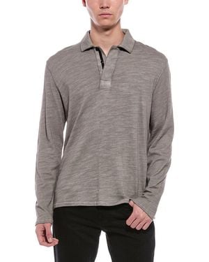 Rag & Bone Washed Flame Rugby Polo Shirt - Gray
