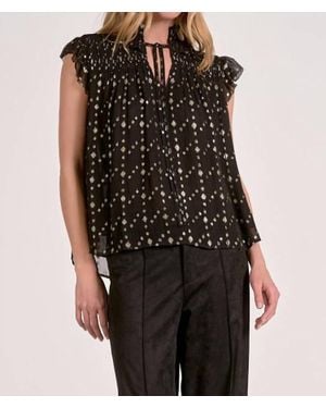 Elan Sleeveless Tie Neck Top - Black