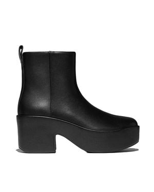 Fitflop Platform Zip Up Ankle Boot - Black