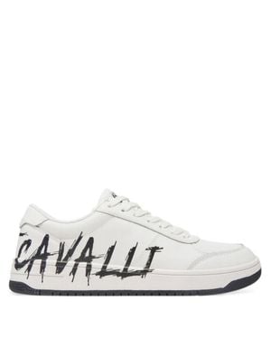 Just Cavalli Low-Top Sneakers With Bold Logo Detailing - White