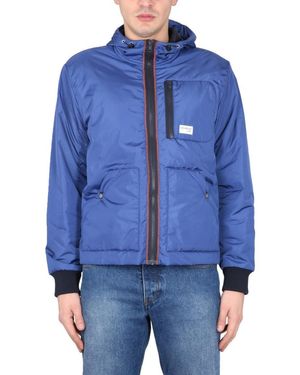 Fay Bomber Jacket With Zipper Closure - Blue