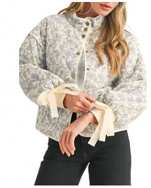 ..,merci Floral Quilted Jacket - Gray