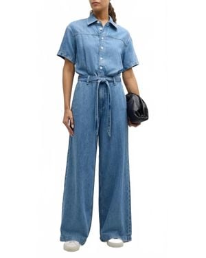 Rag & Bone Featherweight Sofie Denim Jumpsuit - Blue
