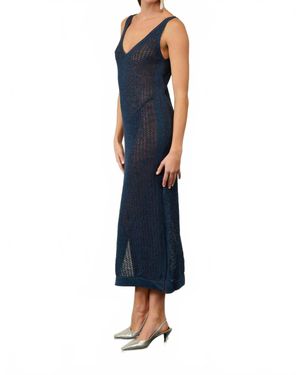 CESAR CASIER Calvi Maxi Dress - Blue
