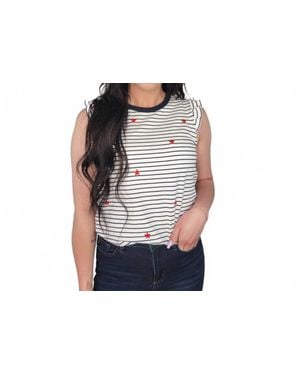 Doe And Rae Katya Star Embroidered Top - Black