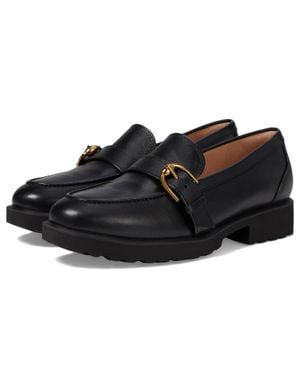 Cole Haan Giana Buckle Loafers Leather Slip On Shoes Zogg3906 - Black