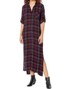 Bella Dahl Rolled Sleeve Duster Dress - Black