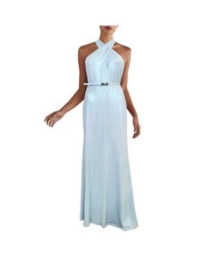 Ralph Lauren Metallic Sleeveless Evening Dress - Blue