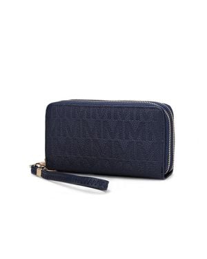 MKF Collection by Mia K Lisbette Wristlet Wallet Purse Handbag M Signature - Blue