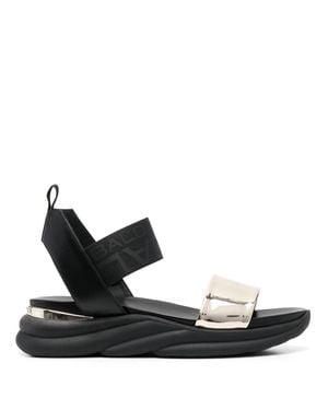 Baldinini Contemporary Open-Toe Leather Sandals - Black