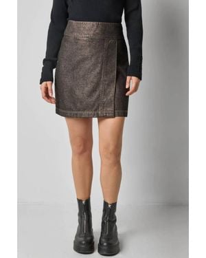 Lilla P Metallic Mini Skirt - Black