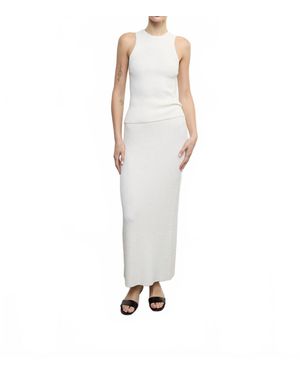 Enza Costa Boucle Knit Skirt - White