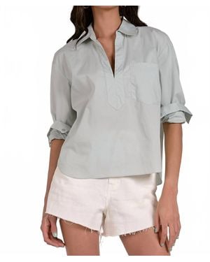 Elan Mint Long Sleeve Top - Gray