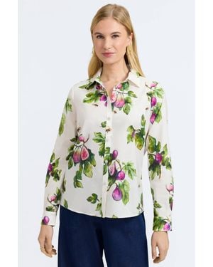 Foxcroft Hampton Long Sleeve Figs Shirt - White
