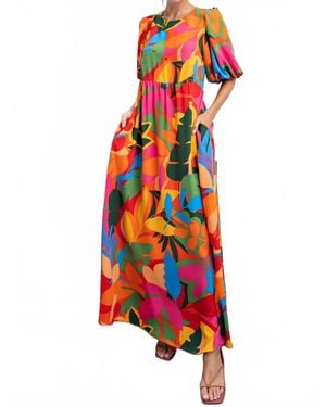 Easel Bold Floral Print Maxi Dress - White