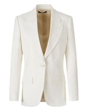 Tom Ford Tailored Jacket With Sharp Lapels - White
