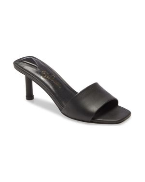 42 GOLD Lilith Sandals Leather Square Toe Stiletto Heel Jobb281 - Black