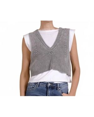 Elan Sleeveless Layered Sweater - Gray
