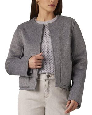 Wit & Wisdom Wool-Blend Crop Coat - Gray