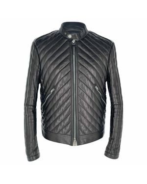 Tom Ford Slim-Fit Cropped Quilted Biker Jacket - Gray