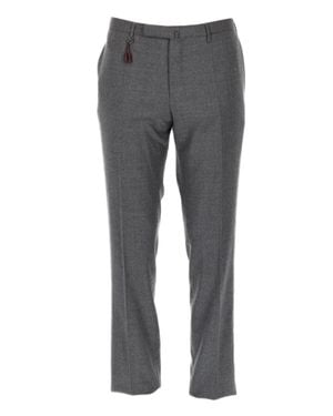 Incotex Neutrals Straight-Leg Wool Tailored Pants - Gray