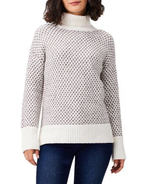 NIC+ZOE Ribbed Cozy Mock Turtleneck Sweater - Gray
