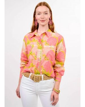 Ivy Jane Haley Floral Button Down Shirt - Orange