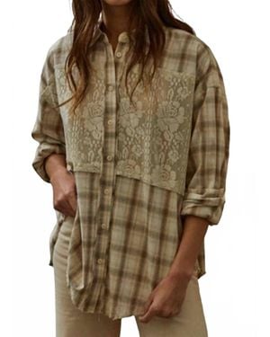 By Together The Burke Flannel Top - Brown