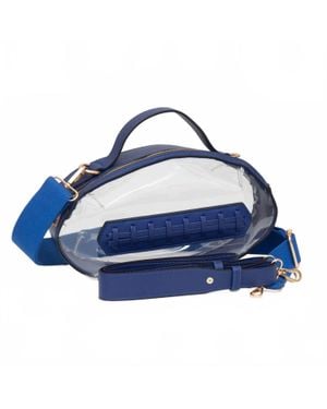 Sensibling Corp Football Shaped Transparent Crossbody Bag - Blue