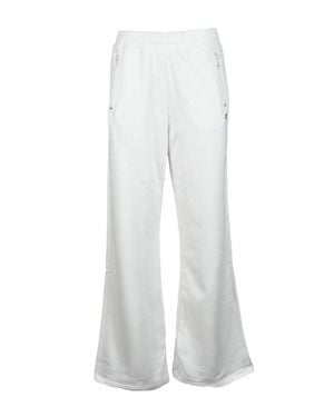 DIESEL Wide Leg Sweatpants With Elastic Waistband And Zippered Pockets - White