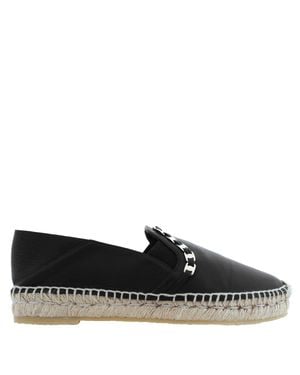 Ferragamo Ferragamo Vara Chain Leather Espadrilles, Size 7 C - Black