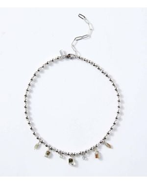 Native Gem Station Necklace - White