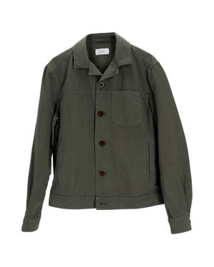 MR P. Camp-Collar Garment-Dyed Jacket - Green