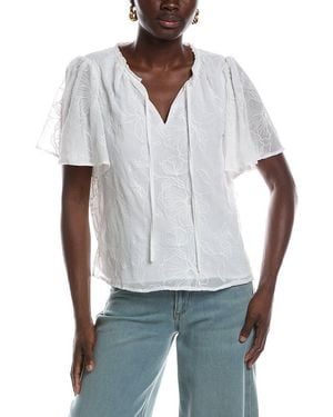 Vince Camuto Tie Neck Princess Sleeve Blouse - White