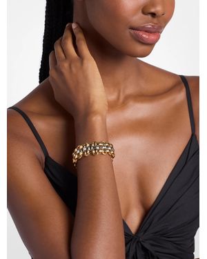Michael Kors Two-Tone 3-Link Bracelet - Brown