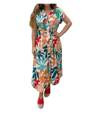 Apny Tie Front Dress - White