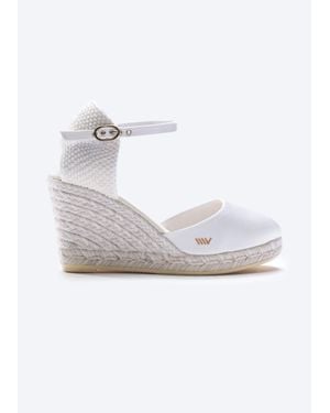 VISCATA Satuna Silk Espadrille Wedges - White