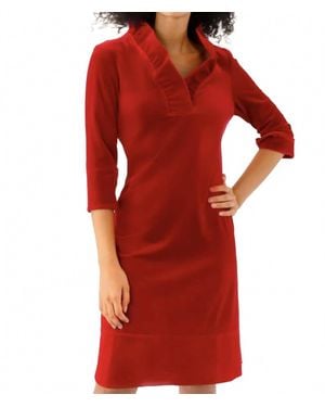 Gretchen Scott Ruffneck Mini Dress - Red