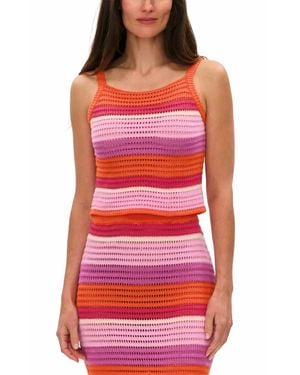 Six Fifty Sienna Color Block Crochet Tank - Red
