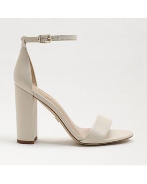 Sam Edelman Yaro Ec0236281 Sandal Ivory Leather Ankle Strap Khd878 - White