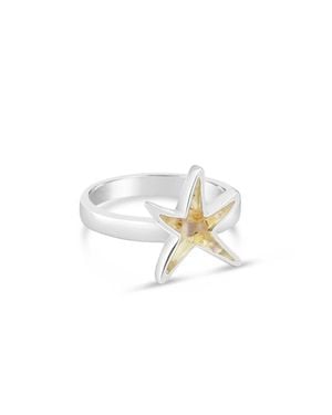Dune Delicate Starfish Shaped Ring - White