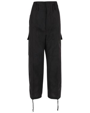 Niccolò Pasqualetti Oversized Linen-Blend Pants - Black