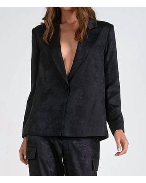 Elan Wide Lapel Blazer - Black