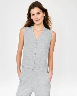 Kule Vika Ribbed Knit Sleeveless Vest - Gray