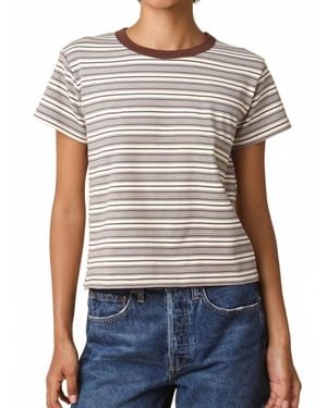 Olivaceous Short Sleeves Stripe Tee - Blue