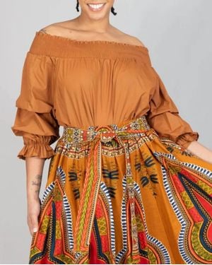 Kara Chic Radiant Off Shoulder Top - Orange