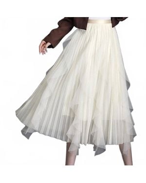 Miss Sparkling Dancing Queen Chiffon Pleated Skirt - Gray