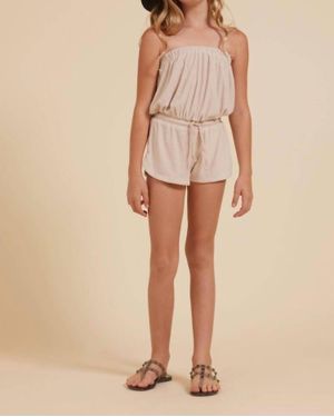 Vintage Havana Terry Cloth Strapless Romper - Natural
