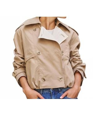 EsQualo Short Trench Coat - Natural
